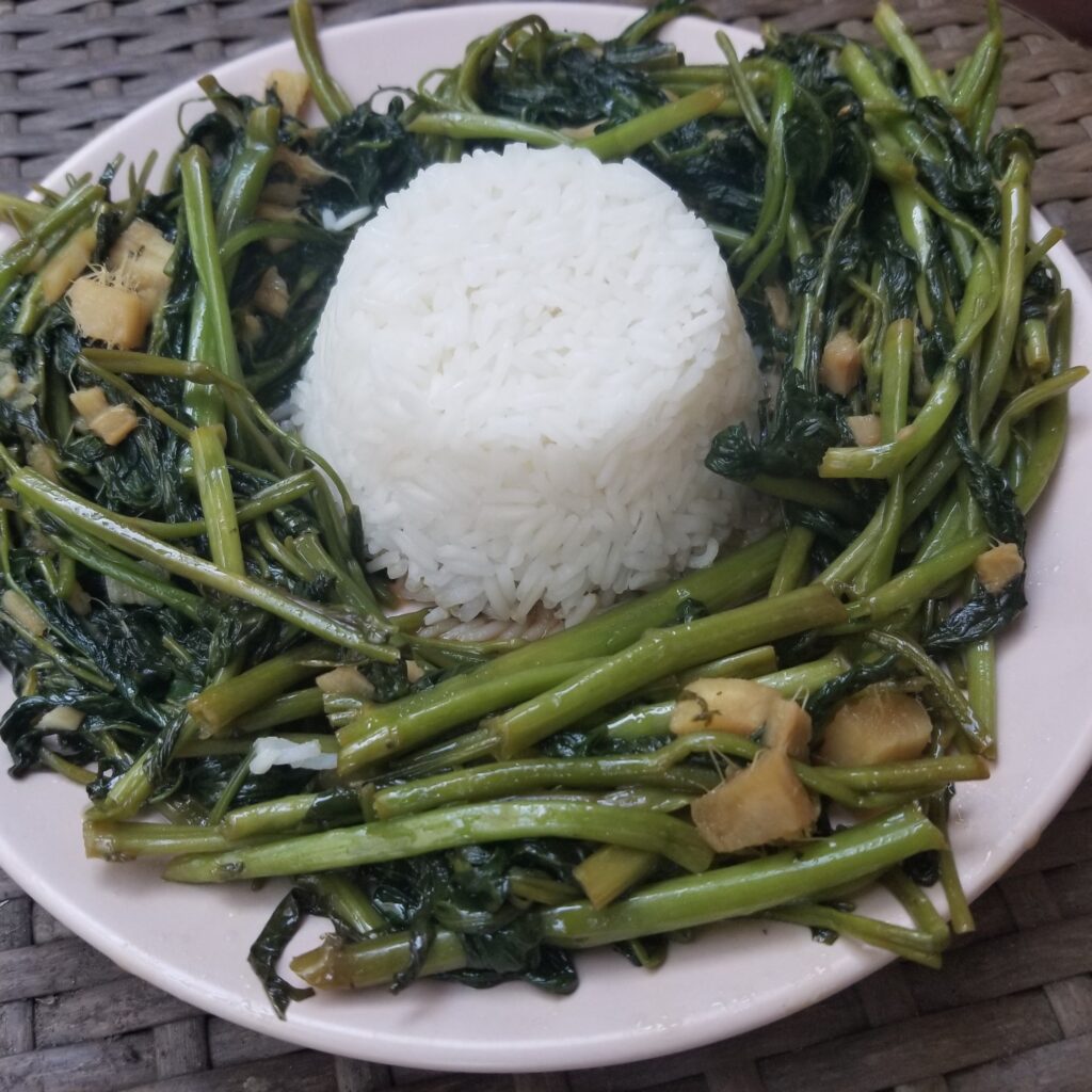 Ong Choy over rice