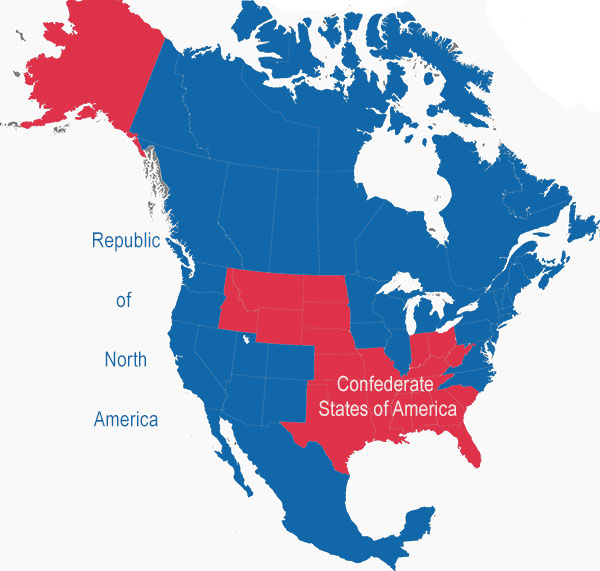 Map of North America in two